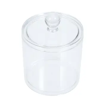 

1 PC Storage Bottle Multifunctional Simple Glass Jar Cosmetic Organizer Swab Box for Dressing Room Bedroom Living Room