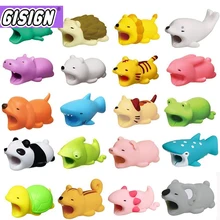 1 個かわいいケーブル咬傷動物プロテクターアンドロイド Iphone 充電コードケーブル仲間漫画ケーブル Biter 電話ホル(China)