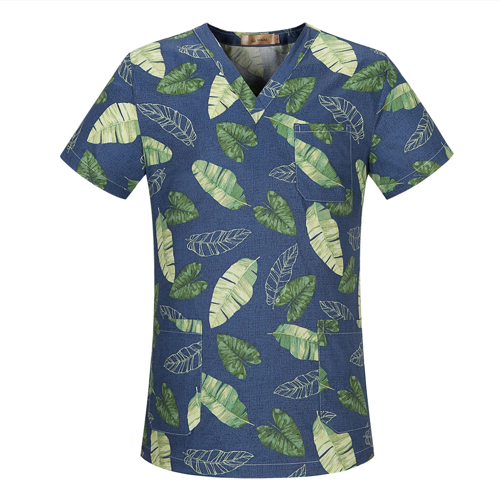 Breathable doctor nurse workwear High quality cotton Beauty salon Medical surgery uniform dentist pharmacist nursing scrubs tops