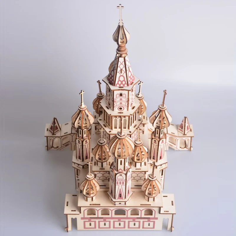 San valentine Puzzle modello di edificio 3D bambini in legno giocattoli per  adulti Puzzle fatti a mano giocattolo regalo per bambini
