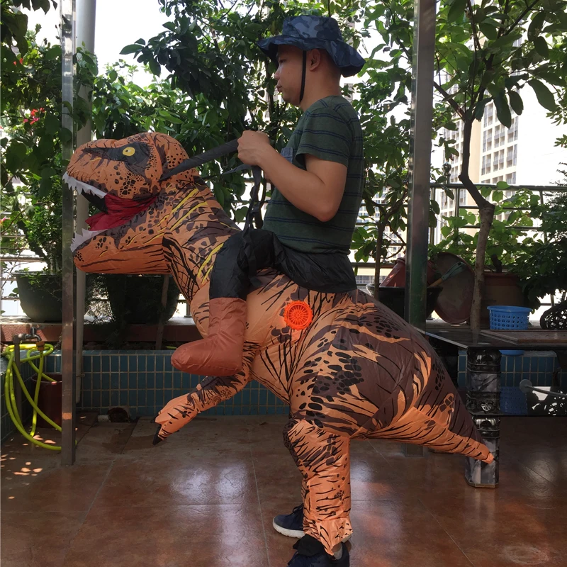 Adult T Rex Dinosaur Costume Cosplay Fantasy Inflatable Dinosaur T-Rex Party Costume t-rex Suit Halloween Costume For Women Men (12)