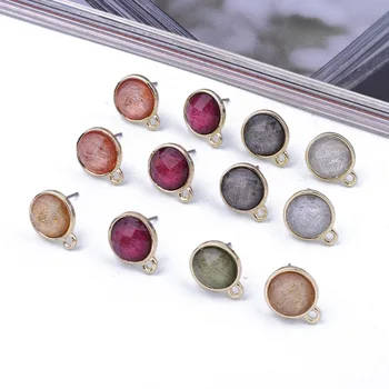 

6pcs Korean Resin Dangle Earring Base Findings Diy Ear Drop Charms Pin Accessories Simple Dangle Earring Ear Jewelry Making C617