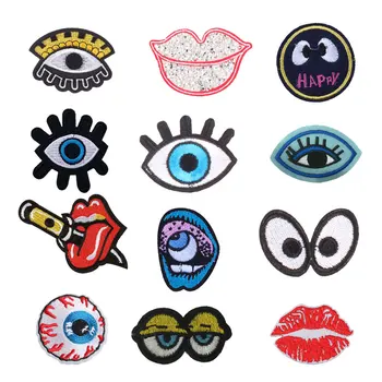 

Eye Patch Sticker Iron on Clothes DIY Cool Heat Transfer Sexy Mouth Applique Embroidered Application Cloth Fabric Sequin Patch H