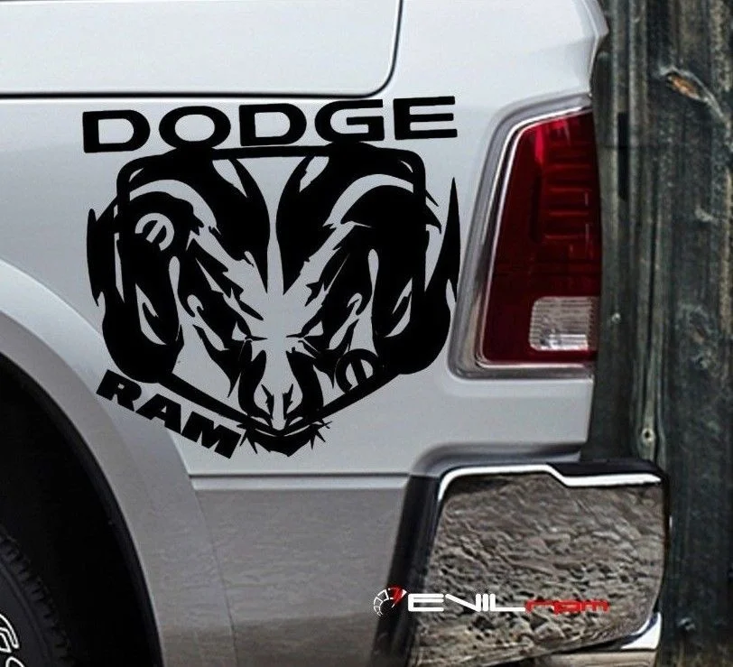 Для 2 шт./пара Dodge Ram 1500 RT HEMI подсветка салона автомобиля коробка графическая Наклейка Набор наклеек логотип на заказ