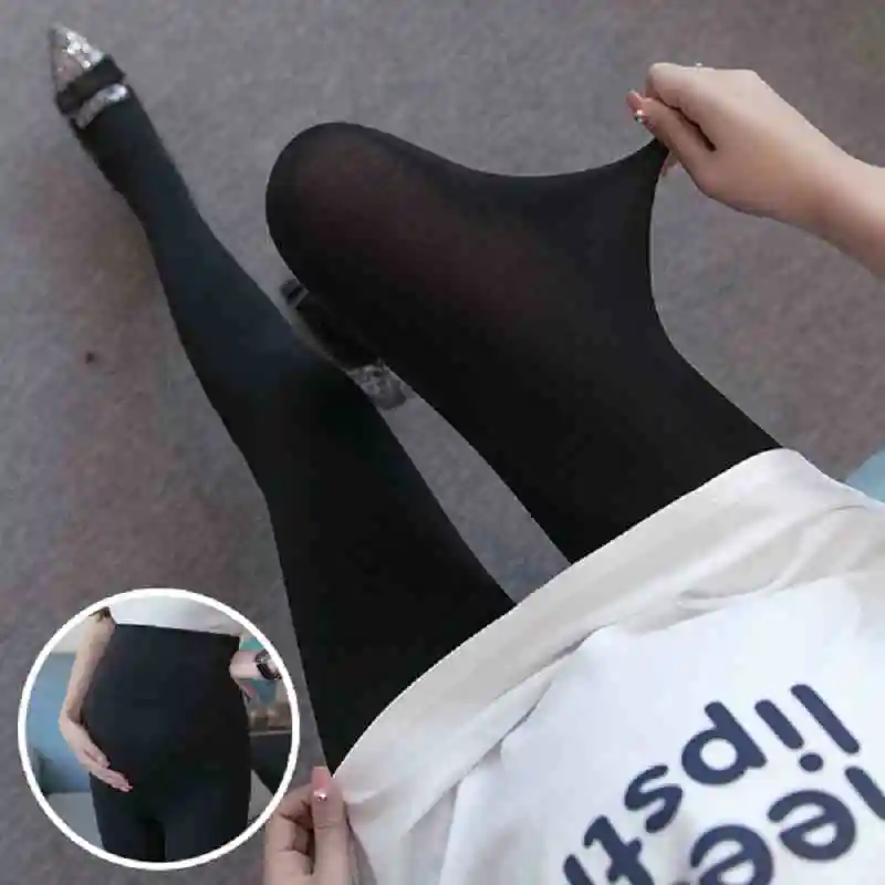 Winter Schwangere Frauen Schwarz Leggings für Mutterschaft Warme Weiche Samt Hosen Schwangerschaft Innen Wolle Kleidung