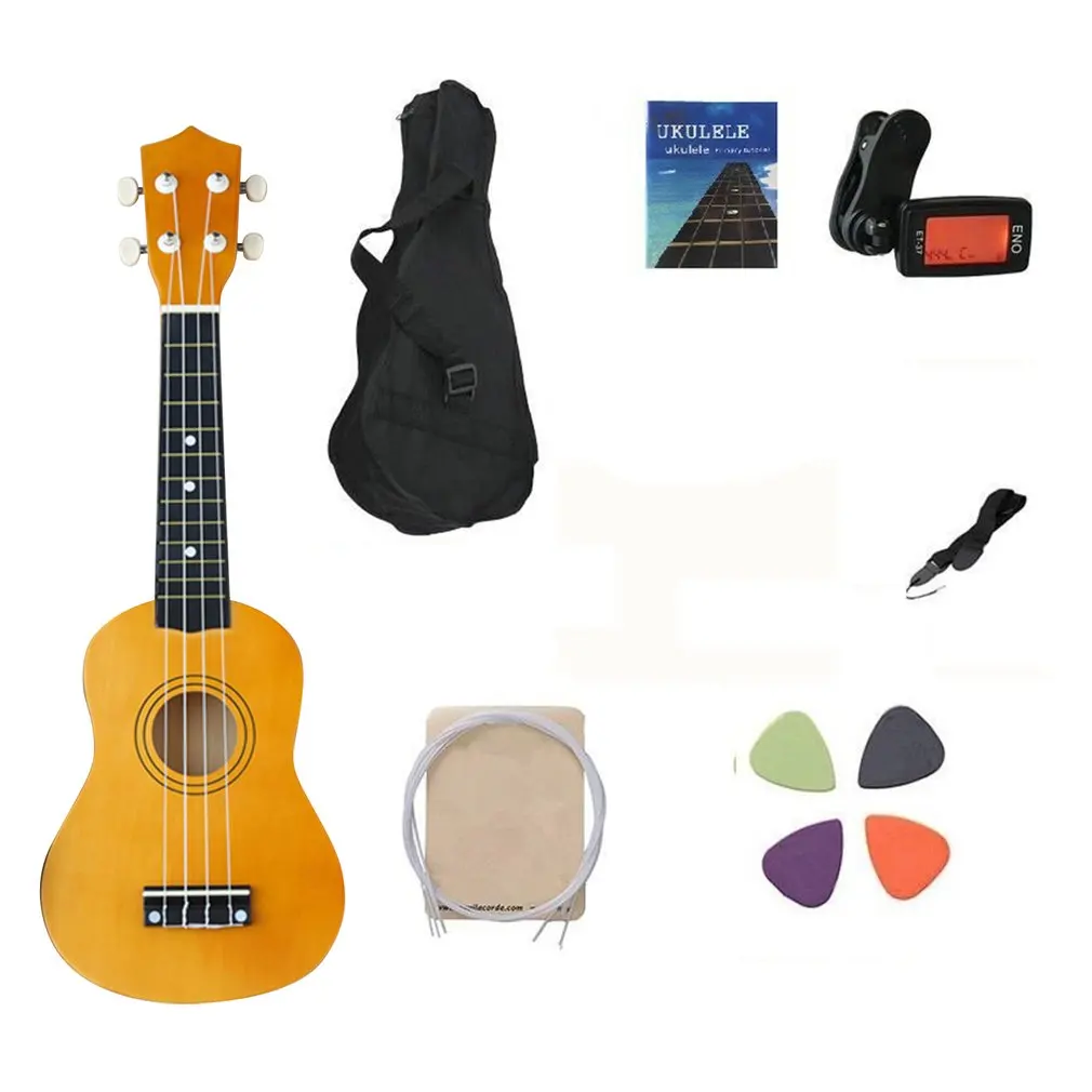 

Ukulele 21 Inch Sapele Beginner Kit With Clip On Tuner Light Weight Suitable For Solo Playing Singing Karaoke