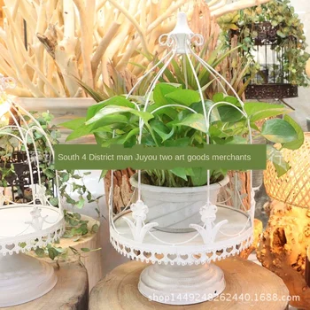 

Antique and old-fashioned American Iron birdcage flower basket, strong and durable, fleshy flowerpot furnishings in home