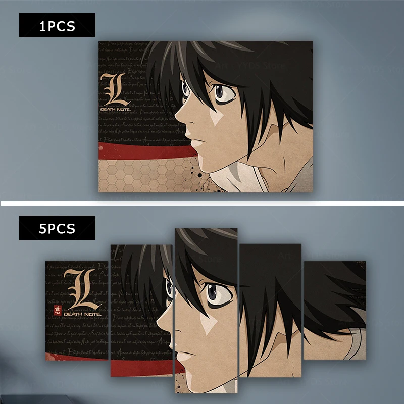 Картина на холсте из аниме плакат украшение для дома Death Note современный Рисунок в