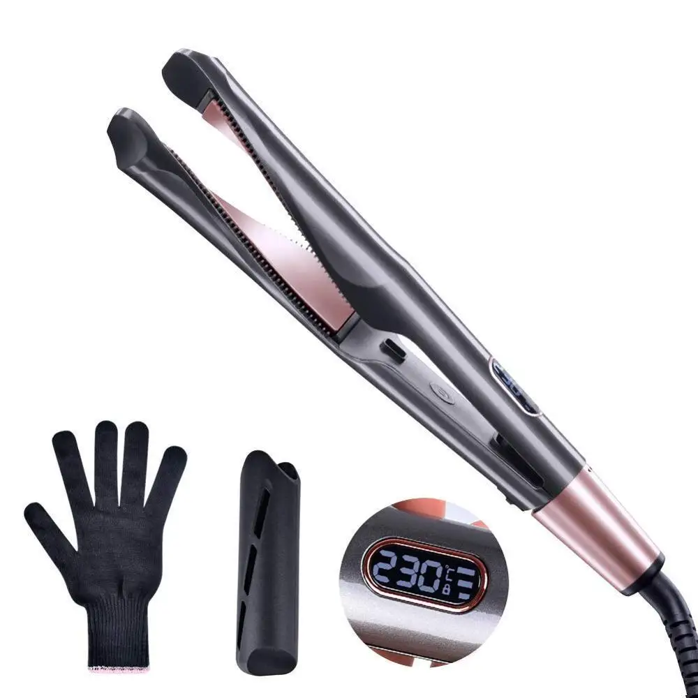 Professional Hair Straightener Curling Iron 2 in 1 Tourmaline Ceramic Salon High Heat 450℉ Twisted Flat Iron For All Hair Types 5