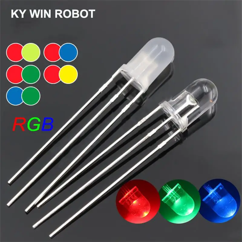 10 шт многоцветный 3pin 5 мм RGB светодиодный диодный светильник лампа триколор