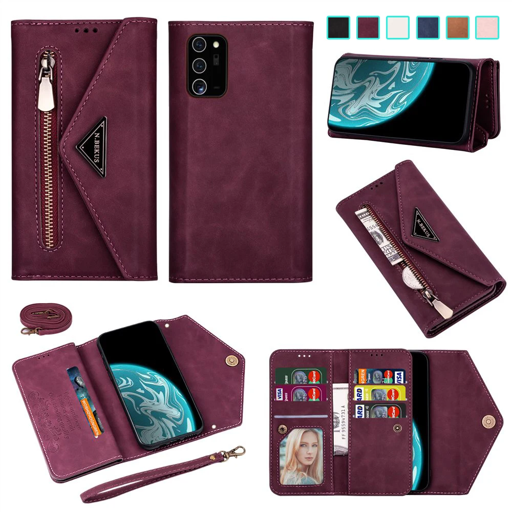 

For Samsung Galaxy S20 Ultra S8 S9 S10 Plus Note 10 Plus Case Magnetic Durable Shockproof Leather Flip Wallet Cover