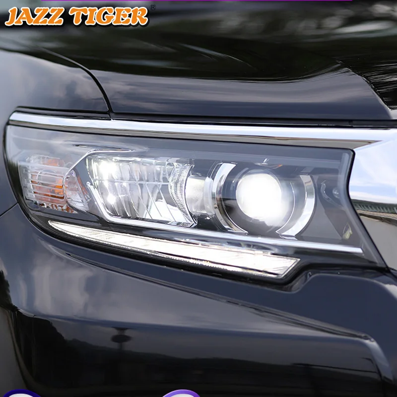 JAZZ TIGER автомобильный Стайлинг светодиодный DRL динамический светильник поворотного сигнала Головной фонарь в сборе светодиодный головной светильник для Toyota Prado FJ150 LC150