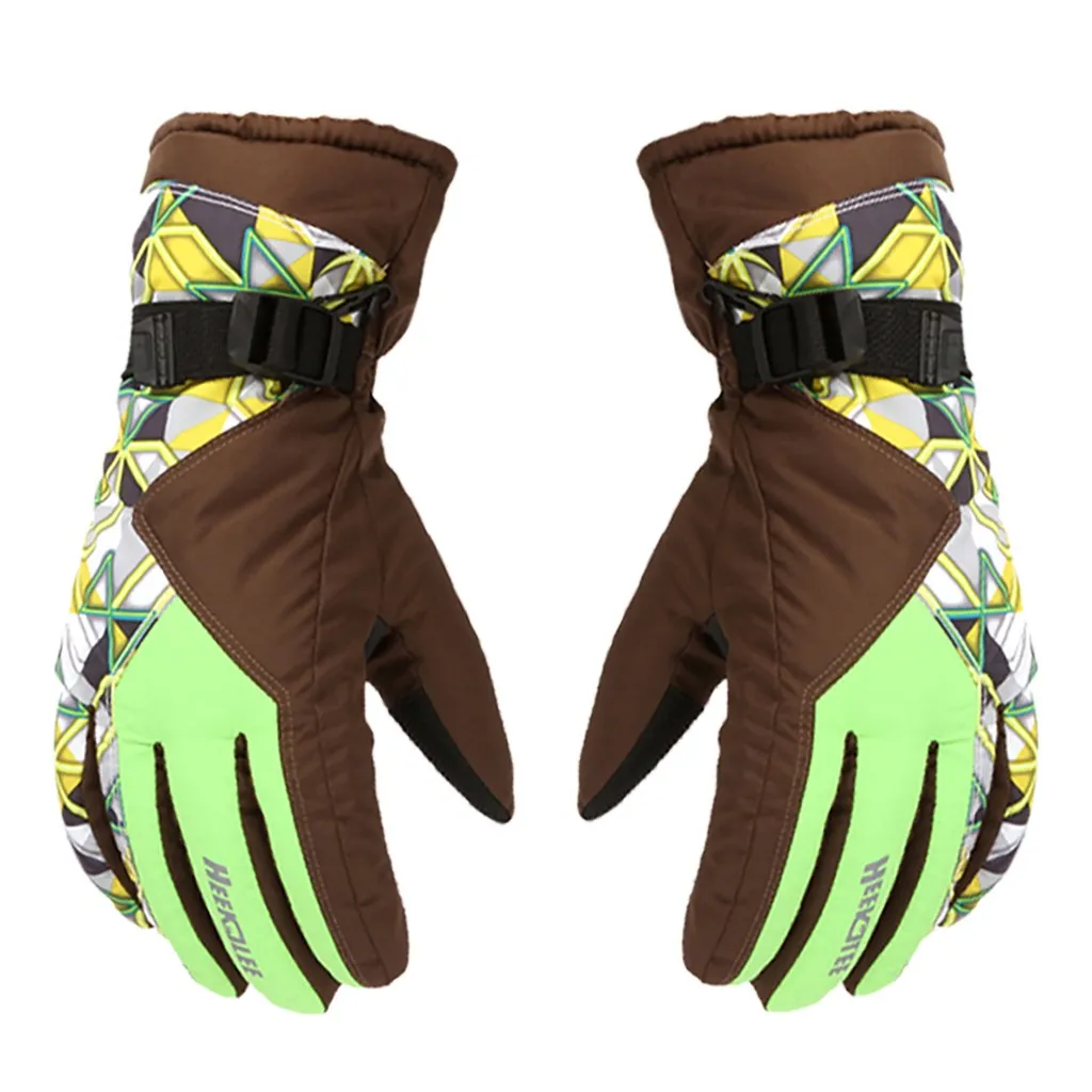 Утепленные зимние холодной погоды лыжные перчатки для взрослых согреться Водонепроницаемый ветрозащитный#5O10