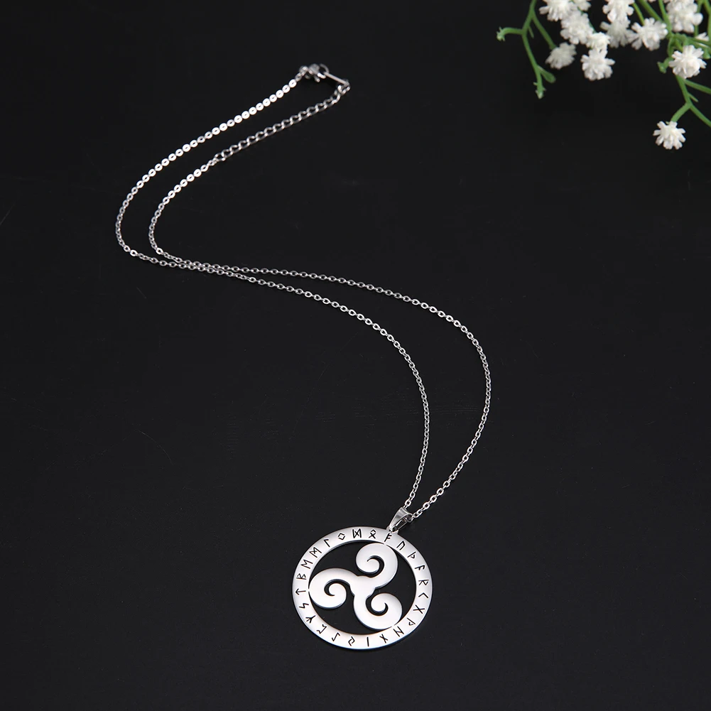 My shape Triskel символ Ирландия нержавеющая сталь кулон с рунами колье ожерелье женские ожерелья бижутерия