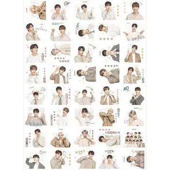 

Kpop Seventeen Members Expression Photo Sticker for Luggage Bicyle Laptop DIY Stickers Stationery