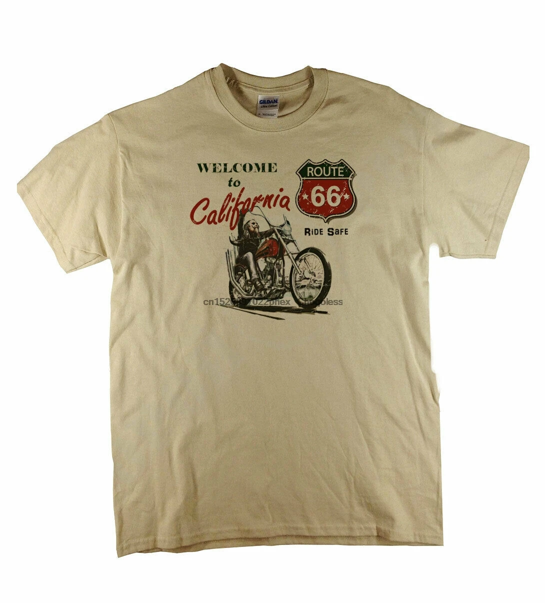 Футболка мужская классическая в стиле ретро с надписью California Route 66 | Мужская