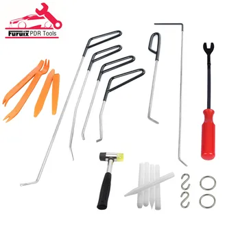 

PUSH RODS HOOK TOOLS WITH CAR RADIO REMOVAL RUBBER HAMMER PAINTLESS DENT REPAIR CAR DENT REPAIR KIT FOR HAIL DAMAGE