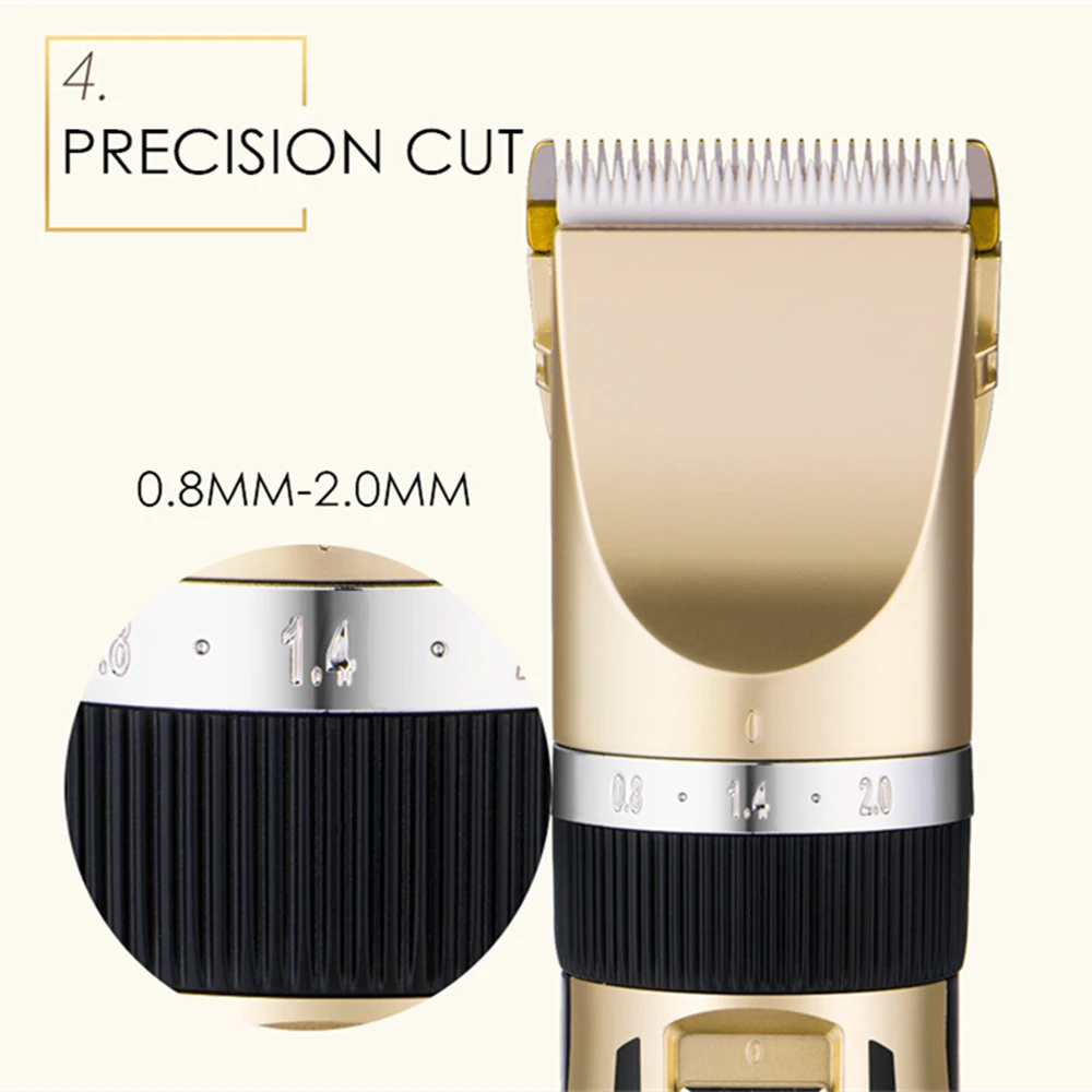 Hair Clipper Professional Electric Hair Clipper Cordless Hair Trimmer Beard Razor Men Barber Cutting Machine 8pcs Nozzles 3-15mm