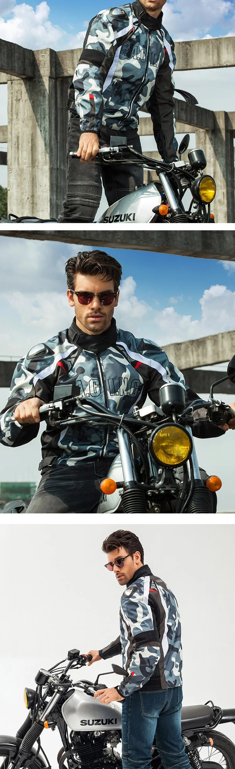 Duhan DUHAN Motorcycle Racing Suit Racing Suits Motorcycle Clothing Aluminium Alloy Pauldrons Waterproof Motorcycle Protective C