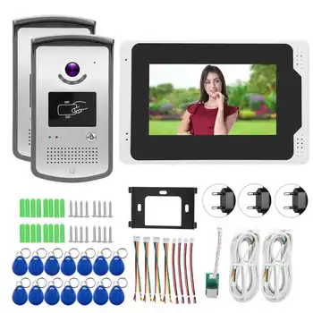 

ring doorbell 7in 1080P WiFi Video Card Doorbell Intercom 2 Outdoor Unit TFT Screen Rainproof Night Vision for TUYA 100- 240V