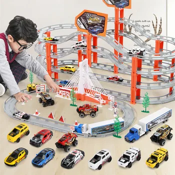 

Large Alloy Racing Track Toy 12km/h Electric Racing Car Multi-layer Stereoscopic Assembly Racing Track Kids For Toys Gifts