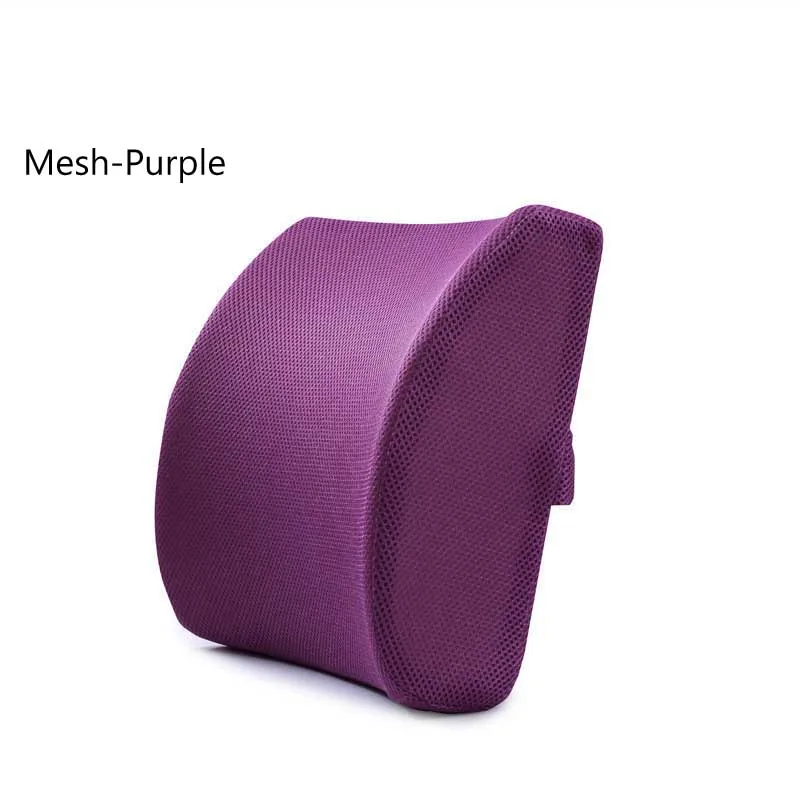 Mesh purple Всплеск памяти Поддержка сиденья мягкие подушки дышащие медицинские спины массажер универсальный автомобиль домашний офис снять боль - Цвет: Mesh purple