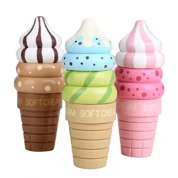 

Wooden Kitchen Play House Toy Magnet Tricolor Ice-cream Strawberry Toy Kids Gift