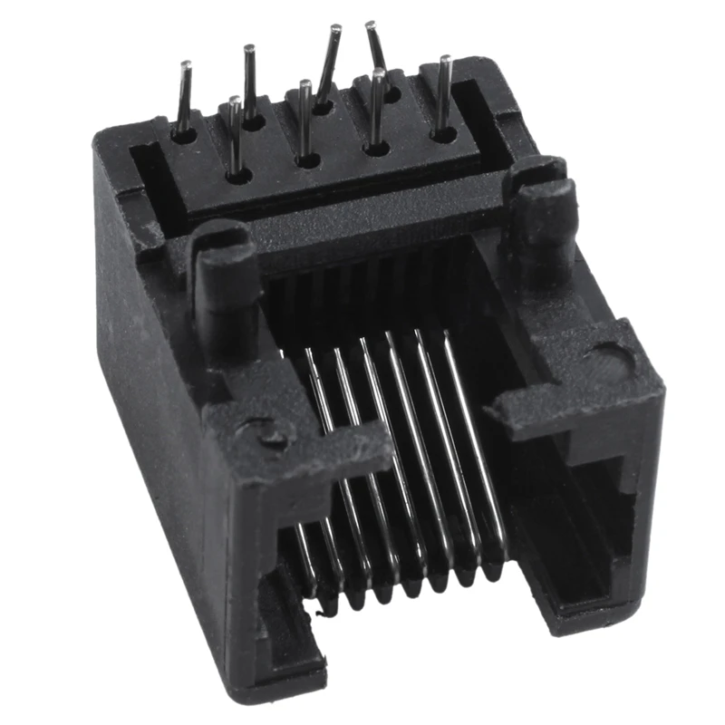 Новинка 20шт RJ45 8P8C компьютерная интернет-сеть PCB Jack Разъем черный | Обустройство