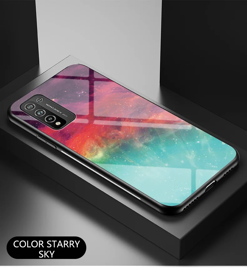 huawei silicone case LUXURY Tempered Glass Painting Back Shell Funda Honor 10X Lite Case TPU Bumper 360 Protect for Huawei Honor 10 X Lite X10 Light huawei snorkeling case Cases For Huawei