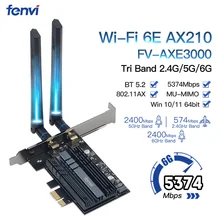 Dual Band 3000Mbps WiFi6 Intel AX200 PCIe Wireless Wifi Adapter 2.4G/5Ghz 802.11ac/AX Bluetooth AX210NGW 6G Wi-Fi 6E Card For PC