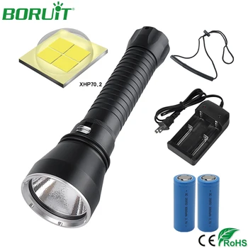 

BORUiT XHP70.2 LED Flashlight 4000lm Yellow/White Light Diving Torch Waterproof Underwater 100m Scuba Dive Lamp for Camping