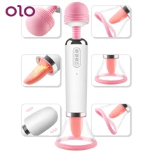 3 em 1 power magic wand av vibrador mamilo clit sucção vibradores aquecimento língua lambendo clitóris estimulador brinquedos sexuais para mulher