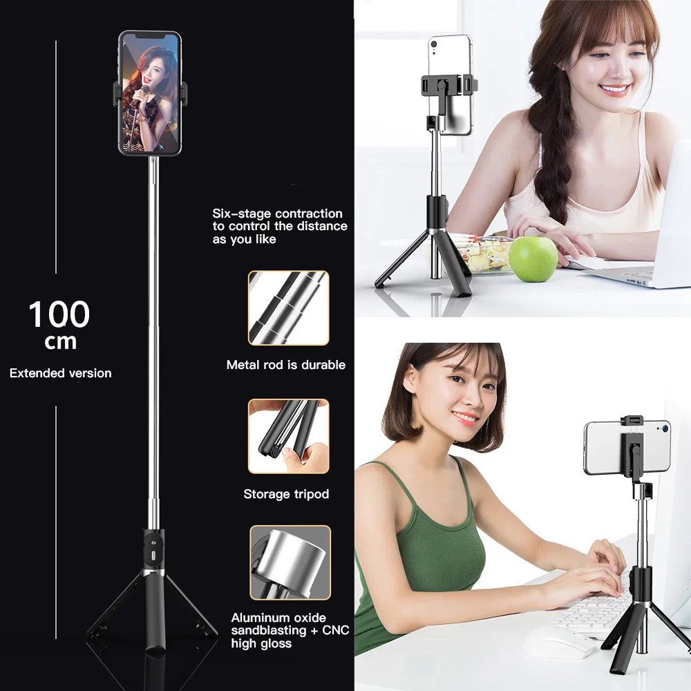 High quality Roreta 3 in 1 Wireless Bluetooth Selfie Stick Foldable Mini Tripod Expandable Monopod for iPhone IOS Android P60 (10)