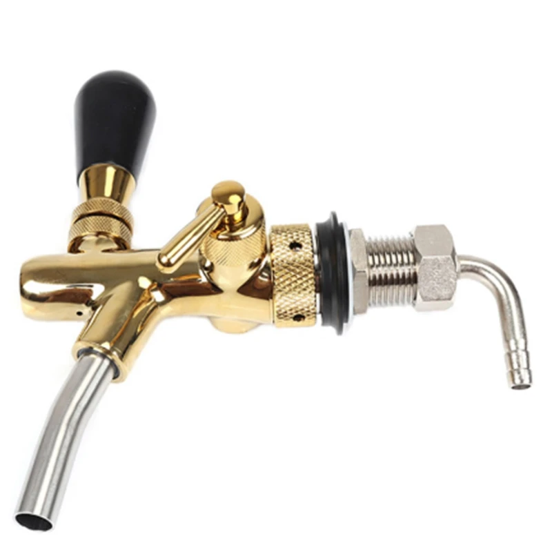 

Adjustable Beer Tap Faucet with Chrome Plating Beer Home Brewing Tap with Ball Lock Disconnect Liquid Connector