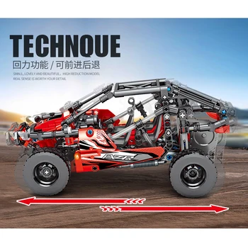 

701404 City Technic Off-Road Sand Racing Beach Buggy Cars Set Pull back ATV Speed Vehicles Technique Building Toys For Children