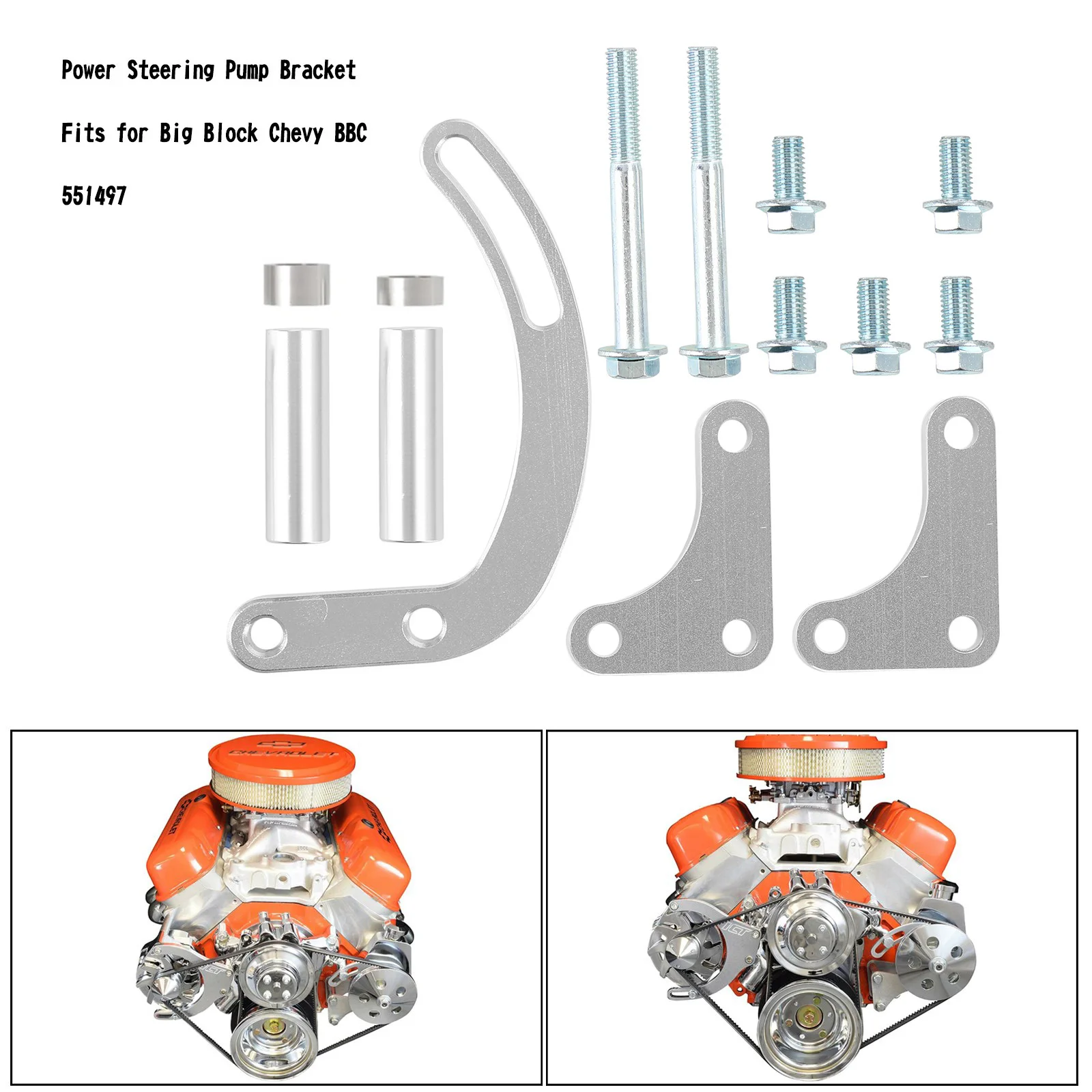 

Artudatech Billet Power Steering Pump Bracket Kit Fit Chevy SBC 305 327 350 Small Block Car Auto Parts