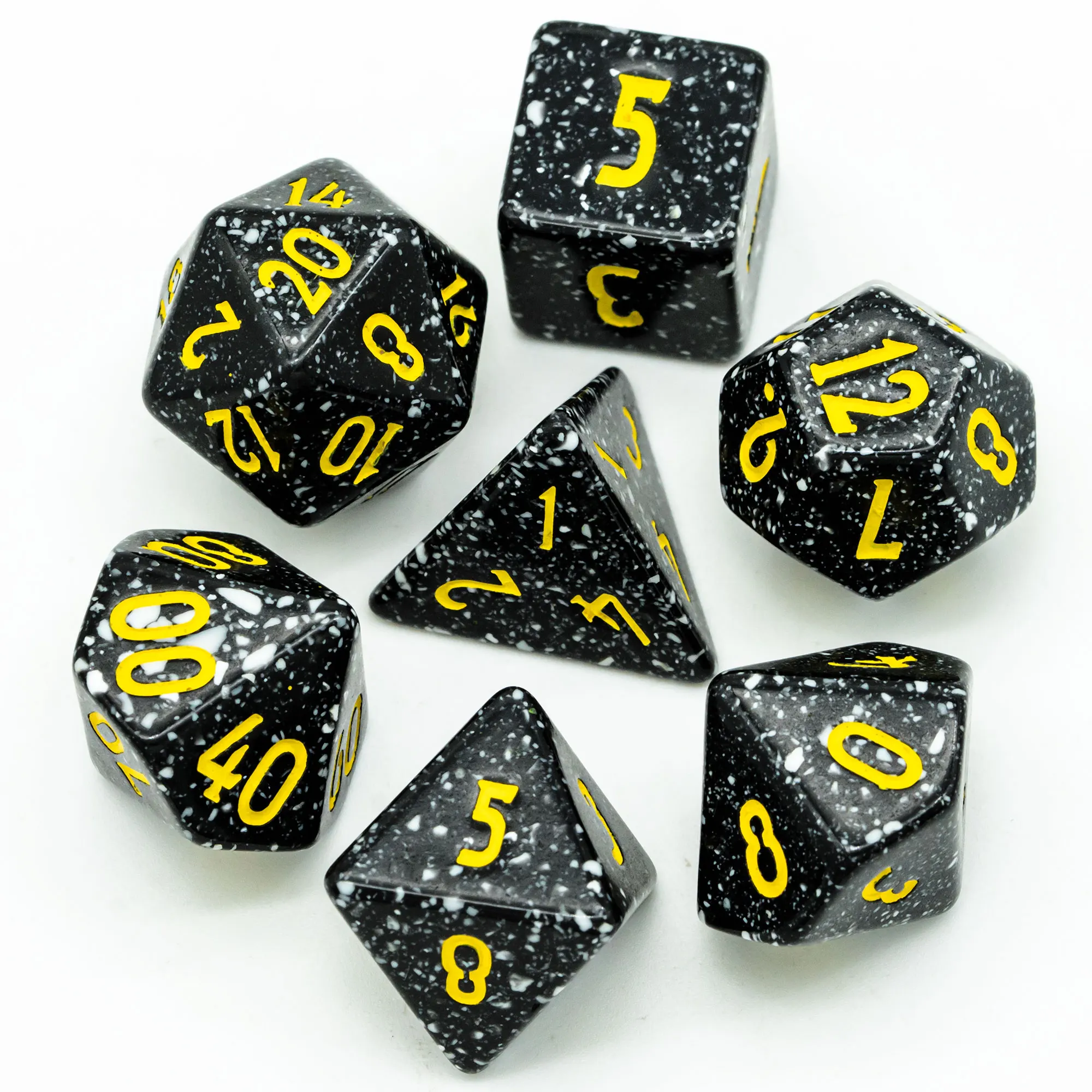 6 Sided Lot D&D RPG DnD D6 Black Digital Number Polyhedral Dice Set 5 