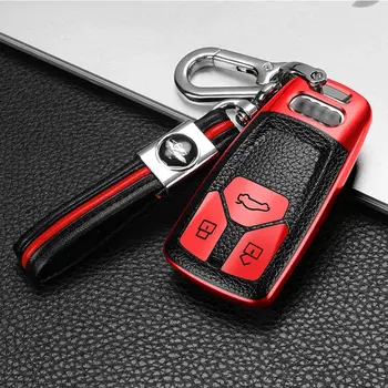 

er TPU Key Fob Cover with Keychain Prevent Damage Glossy Keycase Shell Skin Full Protection for Audi A4 Q7 Q5 TT A3 A6 SQ5 R8 S5