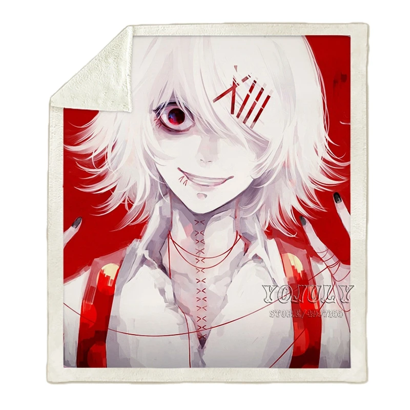 17 YOJULY, Токийский Гуль, Harajuku, для детей и взрослых, 3d принт, одеяло, диван, пододеяльник, теплое постельное белье, хип-хоп, аниме, офисное одеяло для короткого сна, K35 - Цвет: 17