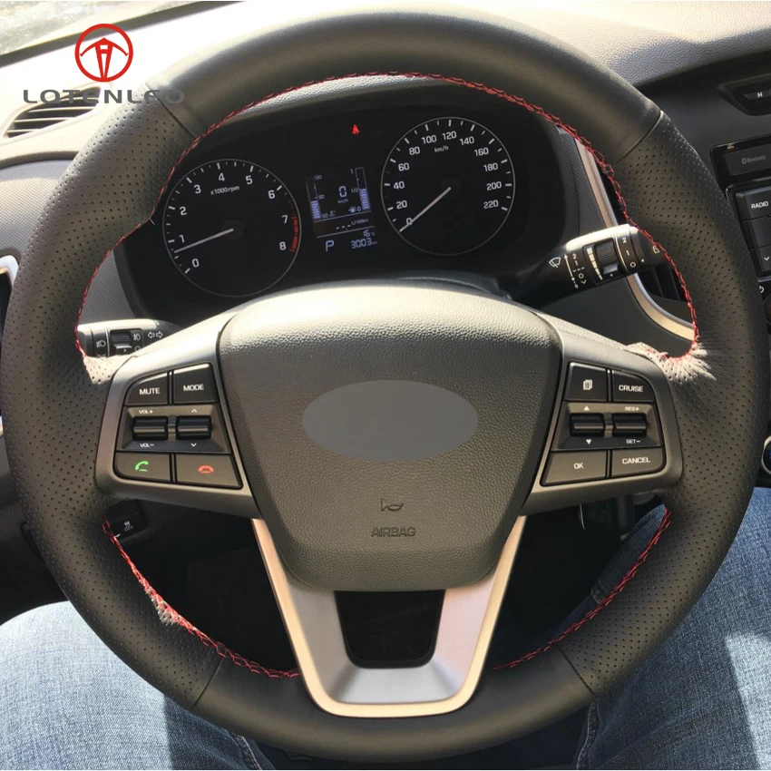 Задняя панель LQTENLEO из черной натуральной кожи для Hyundai ix25 2014 2018 ix35 Creta 2016 Elantra 2017