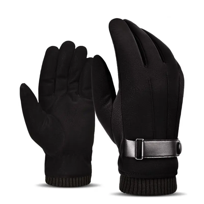 Зимние толстые перчатки для сенсорного экрана с полным пальцем, ветрозащитные водонепроницаемые непромокаемые пушистые спортивные варежки, велосипедные перчатки