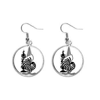 

New Caledonia National Emblem Ear Dangle Silver Drop Earring Jewelry Woman