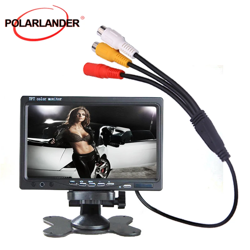 Details about   7 Inch Tft Lcd Monitor Color Car Rear View Monitor 2 Channel Video Input Au Z3U1