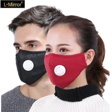 L. Mirror 1 шт. респиратор против пыли PM2.5 Моющиеся Многоразовые маски хлопок унисекс теплая и Пыленепроницаемая дыхательная маска