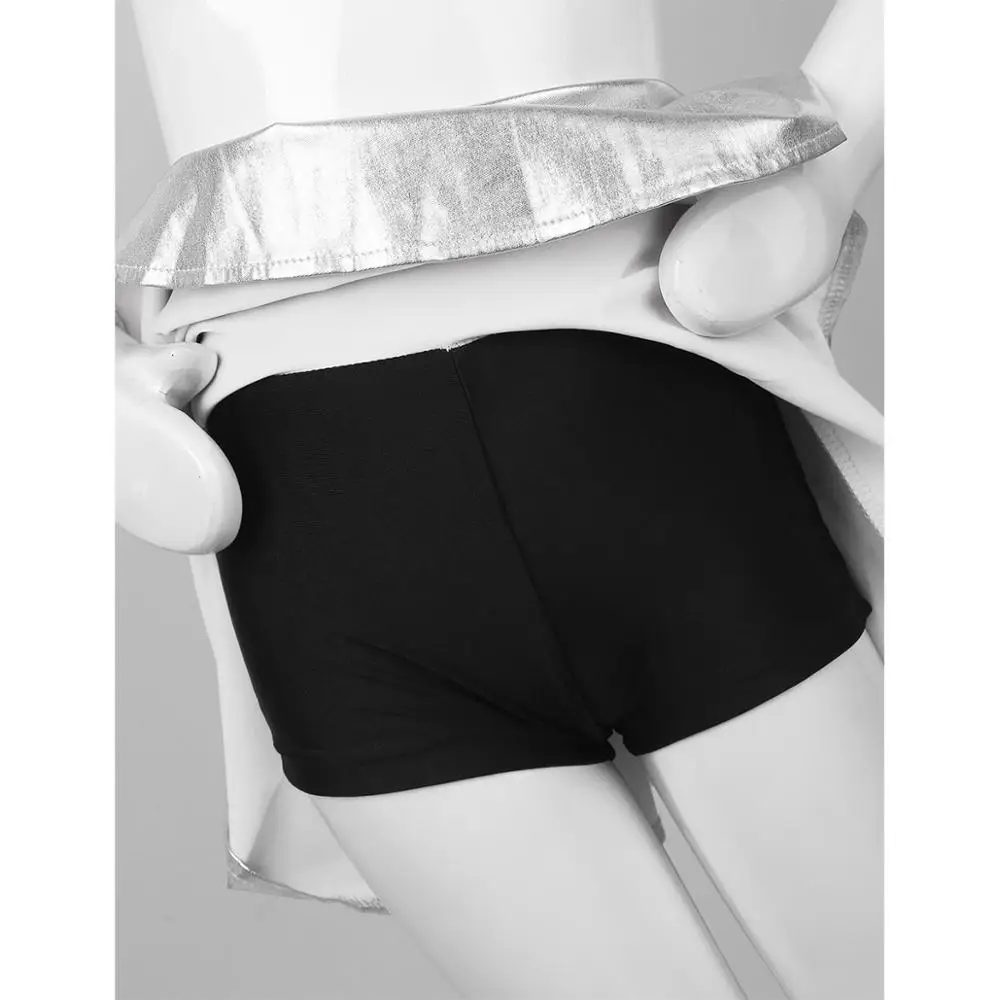 Children Clothing Girl Metallic Sleeveless Tops Flared Pleated A-Line Mini Short Skirt Kids Outfits 2pcs Clothes Set Dance Wear