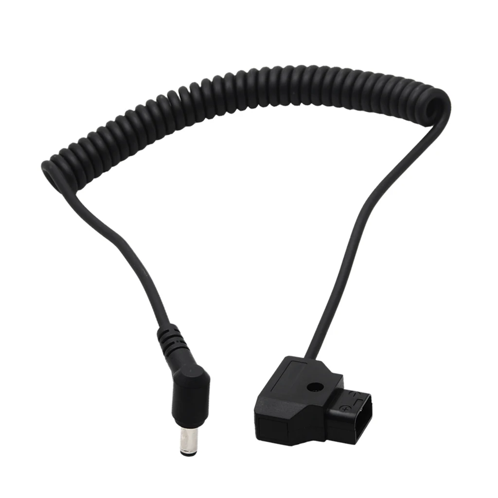 Coiled D-Tap Male to DC Plug Cable for DSLR Rig Power V-Mount Anton Battery