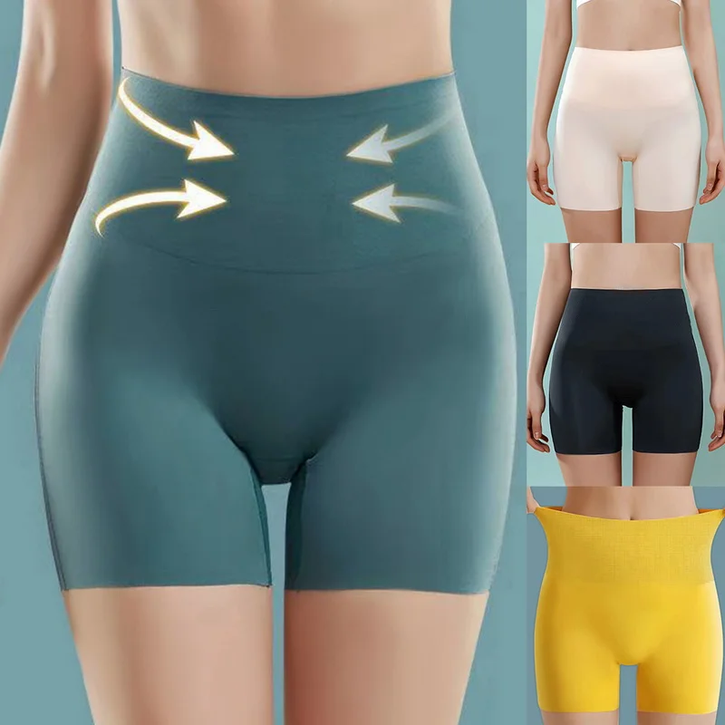 Women's Seamless Shorts Safety Pants High Waist Large Size Ice Silk