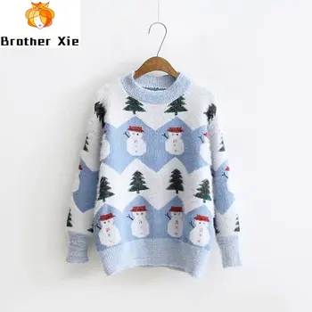 

Christmas Sweater Woman 2020 Autumn/winter New Korean Loose Thick Set Head Lazy Wind Semi-turtleneck Pullovers girls sweaters
