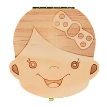 Детская Многоязычная деревянная коробка с лиственными зубами для мальчиков и девочек 12,5*11,5 см, Детская коробка для сбора зубов, Детские сувениры