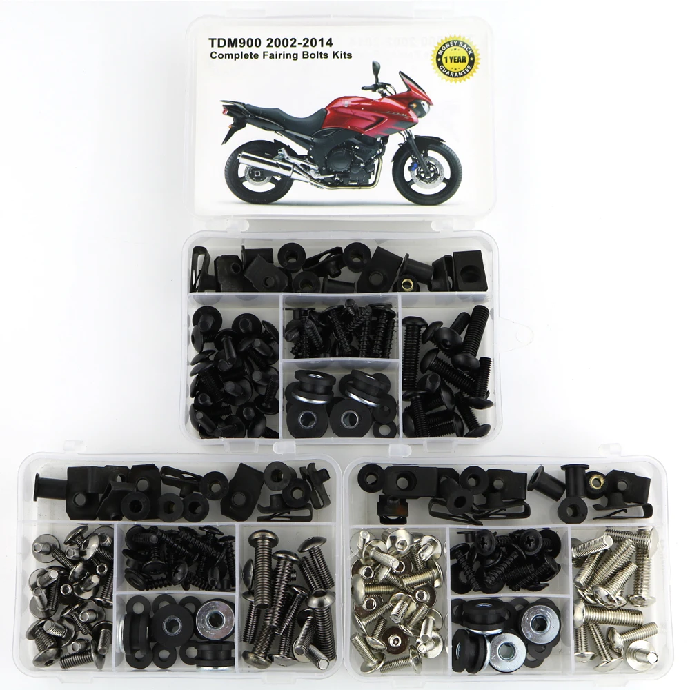 Motorcycle Complete Full Fairing Bolts Kit For Yamaha TDM900 2002-2014 Fairing Clips Body Screws Nuts Steel